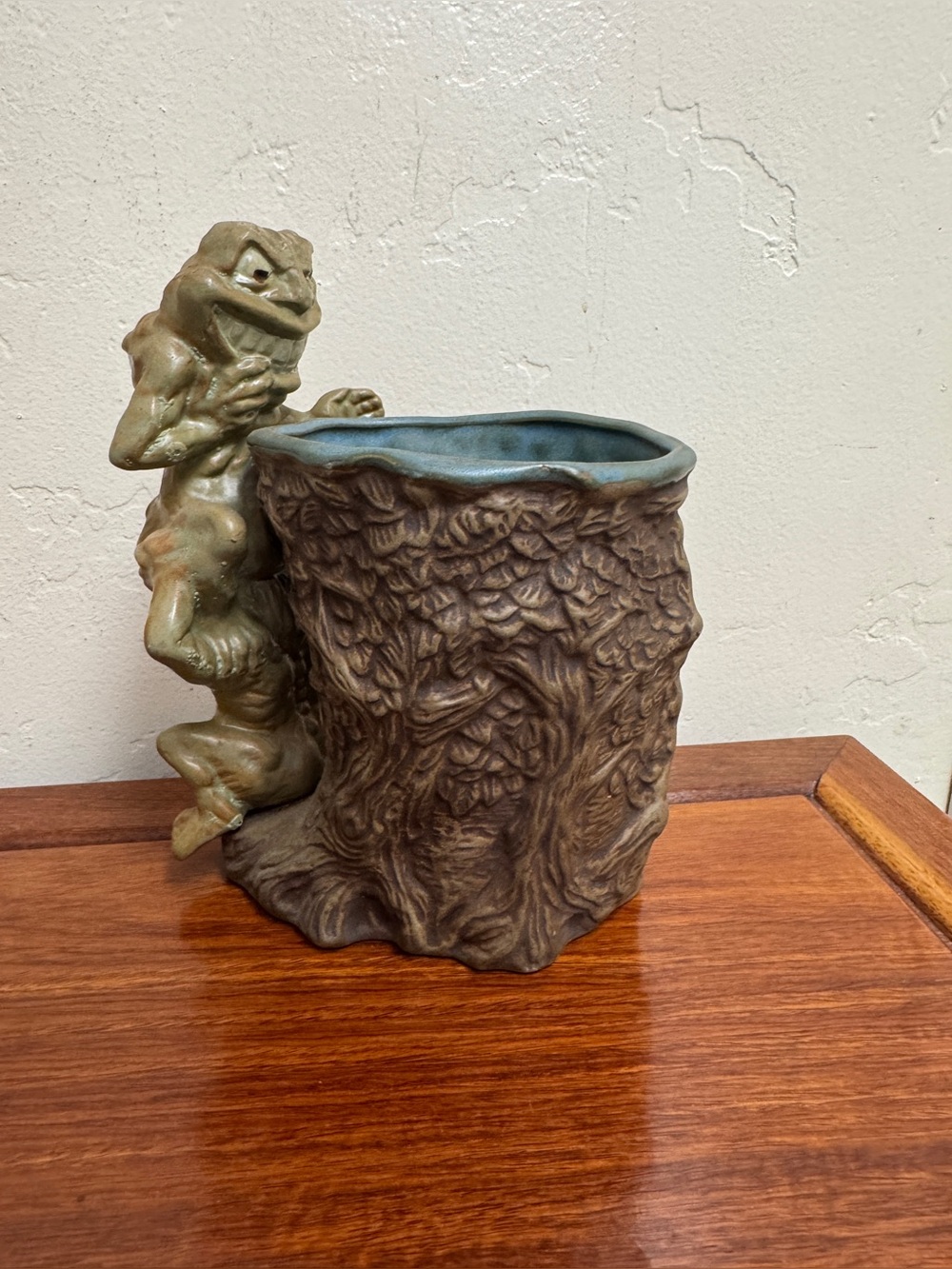 Vintage Ceramarte Troll Mug - 1970s Brazil Fantasy Stein Tree Stump Cup